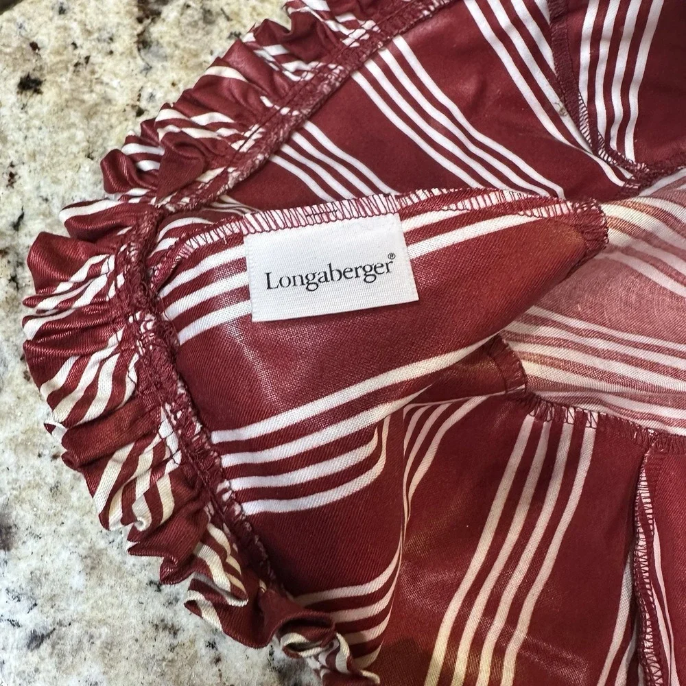 Longaberger Christmas Collection 1999 Edition Popcorn Basket Liner Protector Red